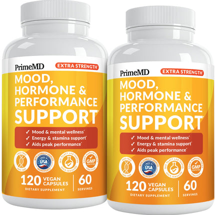 PrimeMD 19-in-1 Extra Strength Peruvian Maca Root Capsules - 9125 mg Ashwagandha Supplements with Fenugreek and Ginseng for Mood, Hormone and Performance Support (120 ct) (2-Pack)