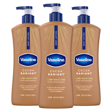 Vaseline Cocoa Radiant Body Lotion for Dry Skin + Cocoa Butter 20.3oz 3ct