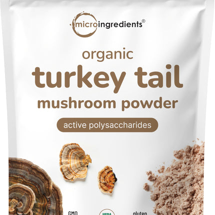 Organic Turkey Tail Mushroom Powder (50:1 Extract), 8 Ounce | Freeze Dried with Active Polysaccharides, Supports Immune Response & Cellular Level, Pet Friendly