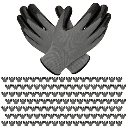 YOUKE OLA 120 Pair Gardening Gloves for Men Women, Breathable Rubber Coated Garden Gloves Working Gloves for Gardening, Construction Black