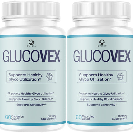 (2 Pack) Glucovex Supplement Capsules - Official Glucovex Support Premium Pills Advanced Formula With All Natural Ingredients, Maximum Strength for Wellness & Overall Health, 120 Capsules for 2 Months