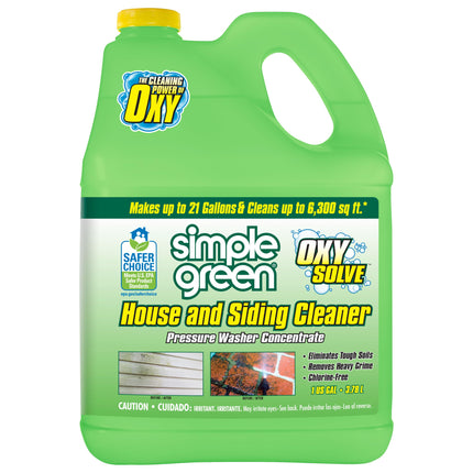 Oxy Solve House and Siding Pressure Washer Cleaner - Removes Stains from Mold & Mildew on Vinyl, Aluminum, Wood, Brick, Stucco - Concentrate 1 Gal.