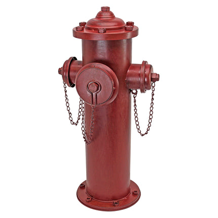 Design Toscano Fire Hydrant Statue Puppy Pee Post and Pet Storage Container, Large 23 Inch, Metal, Full Color