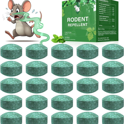 Mouse Rodent Repellent,25 Pack Peppermint Oil Mouse Traps for Rat Mice, Ant, Roach, Spider, Squirrel, Nature Mouse Deterrent for Indoor Outdoor Use, for Garden & Home, Family & Pet Safe 031