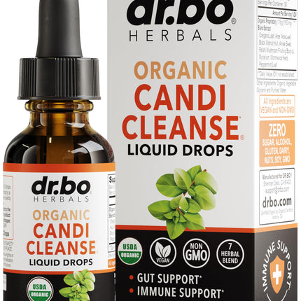 Candi Cleanse Support Supplement Drops - Organic Oregano Oil Drops Liquid & Black Walnut Wormwood - Extra Strength Overgrowth Balance Complex, Natural Oral Gut Cleanser Detox Health Supplements 1 oz