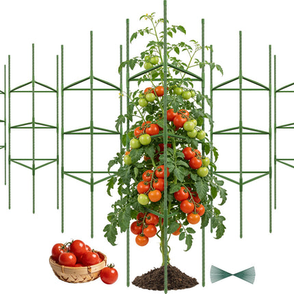 Tegarbed 6 Pack 48 Inch Tomato Cages for Garden Plant Supports
