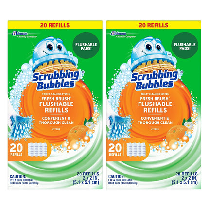 Scrubbing Bubbles Fresh Brush Flushable Cleaner Refills, 20 Count, (2-Pack)
