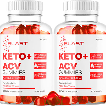 (2 Pack) Blast Keto ACV Gummies - Official Blast Keto ACV Advanced Premium 1050MG Vitamin Gummys, Blast Keto All Natural Apple Cider Vinegar Formula, BlastKeto ACV Review, 120 Gummies for 2 Months