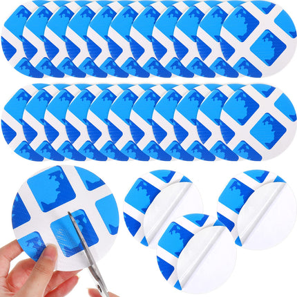 Outus 24 Pcs Vinyl Pool Patch Repair Kit Self Adhesive Pool Liner Plastic Repair Patch Pools Patches for Above Ground Pools Inflatable Boats Air Mattress Products, 4 Inch(Blue Checkered)
