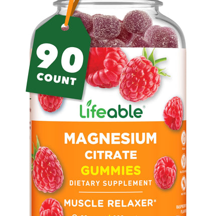 Lifeable Magnesium Gummies for Adults | 900mg Magnesium Citrate Gummies | Vegan Magnesium | for Men and Women | 90 Count