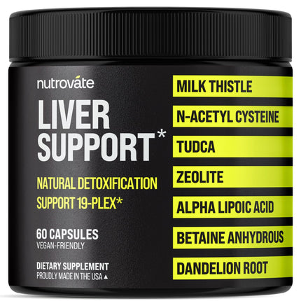 Liver Cleanse Detox & Repair [19-Plex] - Herbal Liver Support Milk Thistle Supplement with TUDCA, NAC, Alpha Lipoic Acid, Zeolite, Dandelion Root, Artichoke and Turmeric - Vegan [Made in USA]