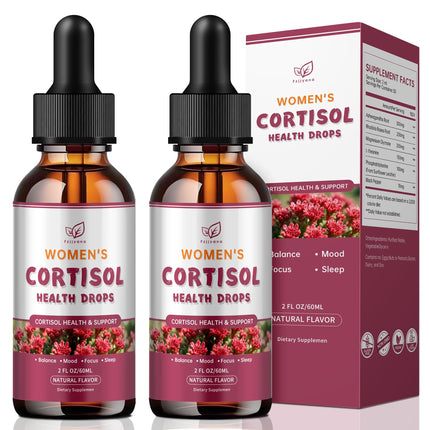 （2 Pack）Cortisol Manager Liquid Drops, Cortisol Supplements for Women, with magnesium ashwagandha, rhodiola rosea,l-theanine,Phosphatidylserine-Promote Relaxation and Support Mood- 30 Day Vegan Supply