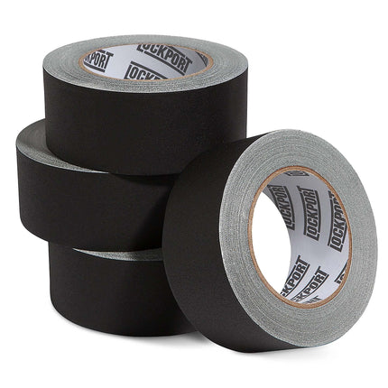 Lockport Black Gaffers Tape 2 Inch x 30 Yards - 4 Pack Pro Matte Gaff Tape