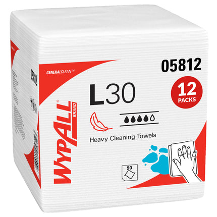 WypAll GeneralClean L30 Heavy Duty Cleaning Towels, 12 x 90 Sheets (05812)