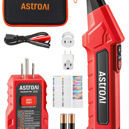 AstroAI Circuit Breaker Finder with GFCI Outlet Tester, Electrical Tester Tool for Home/Workshop Circuit Tracing, Quickly Locates Breakers with Indicators