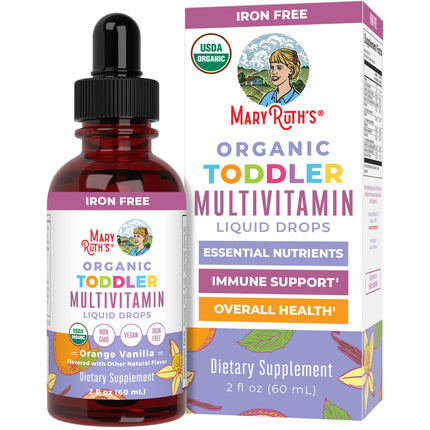 MaryRuth's Toddler Multivitamin | Vitamin A C D E B6 B12 Zinc | Healthy Growth Support | Immunity | Bone Health | Cognitive Function | Organic | Sugar Free | Vegan | Non-GMO | 2 Fl Oz | 30 Day Supply