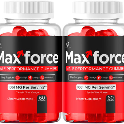 (2 Pack) Max Force Gummies - Official Max Force Gummys with All Natural Ingredients, Advanced MaxForce Maximum Strength Formula for Wellness & Overall Health Support, 120 Gummies for 2 Months
