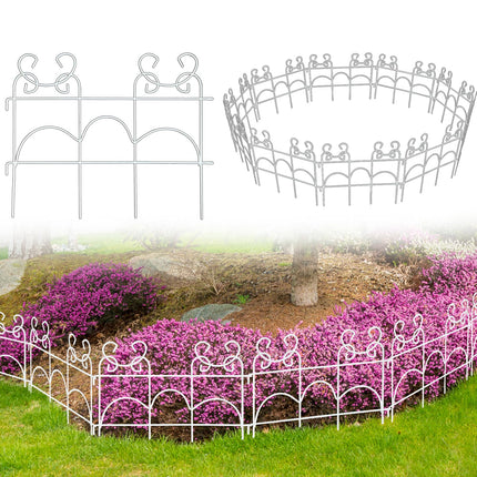 ARIFARO Decorative Garden Fence, 10 Pack, 14 ft Metal Flower Bed Border Fence, Small Fence for Garden Edging, No Dig Movable Panels for Lawn Patio Yard（13" H x 17" W ）