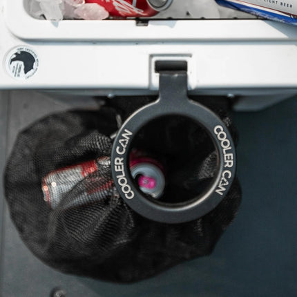 the Cooler can- Outdoor Cooler Trash Can Accessory - Attaches to Most Brands of Roto-Molded Coolers- No Tools Required - Portable Trash Holder for Boats, Fishing, Camping, Truck Beds, SXS's & ATV's -