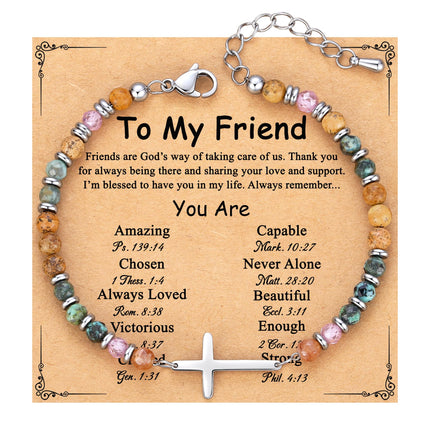 Best Friend Friendship Gifts for Women, Christian Cross Bracelet