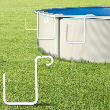 POOL HELPER Adjustable Solar Cover Holder for Steel-Wall Above Ground Pools - Heavy-Duty 5-Pack, No Drilling Required