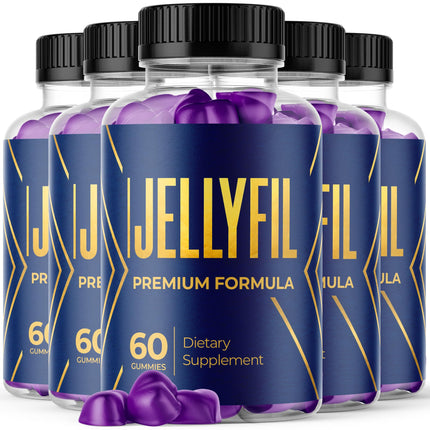 (5 Pack) Jellyfil Gummies, Jellyfil Gummys for Men with All Natural Ingredients, Max Strength Supplement with Premium Vitamins Supporting Optimal Wellness and Advanced Health Naturally (300 Gummies)