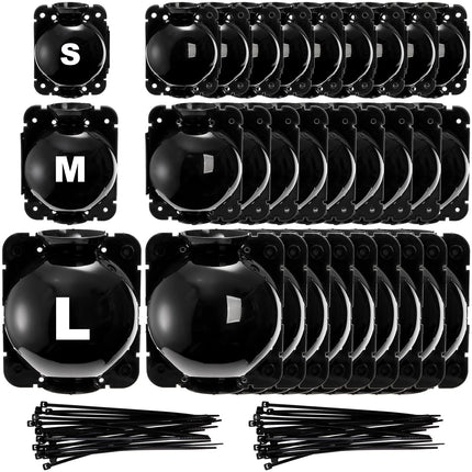 Elsjoy 30 Pack 3 Sizes Plant Root Growing Box with 120 pcs Zip Ties, Air Layering Propagation Ball Kit Reusable Tree Rooting Grafting Tools, Root Propagation Ball Set for Fast Propagation