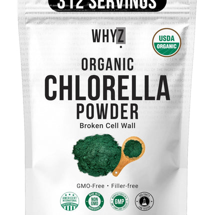 Organic Chlorella Powder, Raw, Premium Superfood Rich in Vegan Protein & Chlorophyll, Non-GMO, Vegan-Friendly Supplement, 312 Servings, 1.37 lb (624g)
