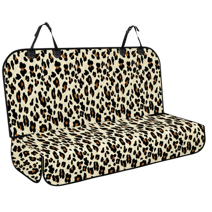 NECKORY Backseat Cover for Dogs, Waterproof and Non-Slip Pet Bench Seat Covers, Car Seat Protector for Back Seat, Universal Size Rear Car Seat Cover Fits Cars, Trucks and SUVs, L-Leopard&Black