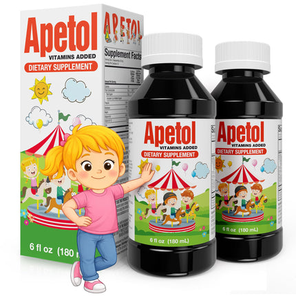 Apetol Appetite Booster for Kids & Adults | Liquid multivitamin Syrup with B Complex & Zinc | Daily Weight gain Supplement for Energy & Vitality | Appetite Stimulant | Easy-to-Take Liquid | 2-Pack