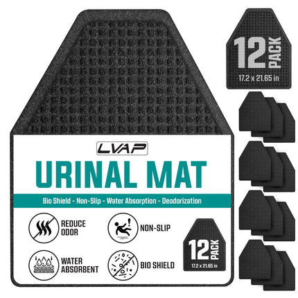 12 Pack - Professional Urinal Floor Mats for Men Bathroom | Non-Slip Urinal Mats | Disposable Bathroom Urinal Pads for Commercial Restrooms