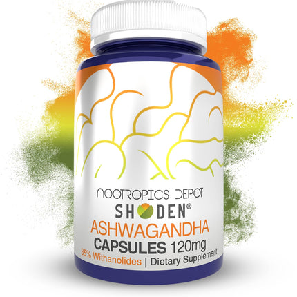Nootropics Depot Shoden Ashwagandha Extract Capsules | 120mg | 30 Count | 35% Withanolides