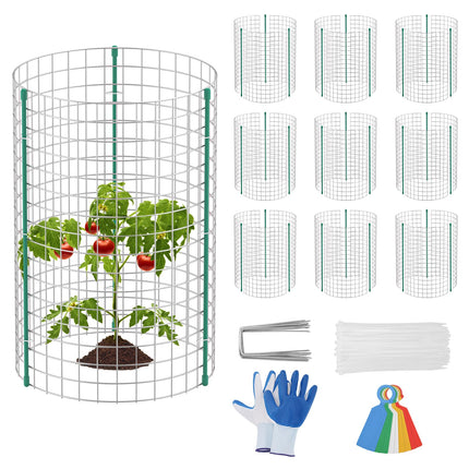 10 Set Plant Protectors from Animals, Galvanized Plant Cages for Outdoor