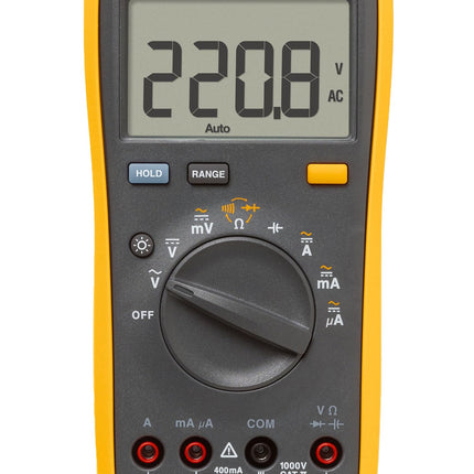 Fluke 15B+ Digital Multimeter, for Electrical Applications, Measures AC/DC Voltage and Current Measurements up to 1000V and 10A, Along with Resistance, Continuity, Diode, and Capacitance Capabilities