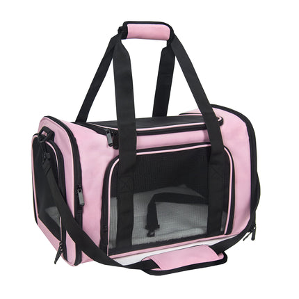 NextFri Soft Sided Carrier for Small Medium Cats Dogs,TSA Airline Approved Collapsible Travel Pet Carrier Medium Pink