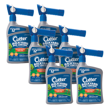 Cutter Backyard Bug Control Spray Concentrate (6 Pack), Kills Mosquitoes, Fleas & Listed Ants, 32 fl Ounce