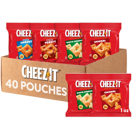 Cheez-It Baked Snack Crackers, Lunch Snacks, Variety Pack (40 Pouches)