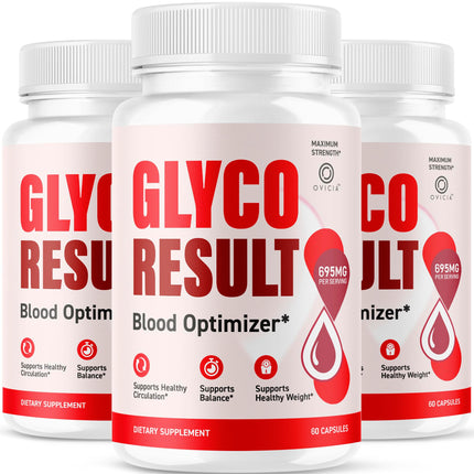 (3 Pack) Glyco Result Capsules - Official GlycoResult Pills Advanced Support for Maximum Strength, All Natural Ingredients Premium Vitamins for Overal Health & Wellness, 180 Capsules for 3 Months