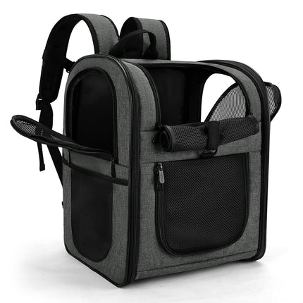 Apollo Walker Pet Carrier Backpack for 4-18lb Cats and Dogs, Puppies, Safety Features and Cushion Back Support | for Travel, Hiking, Outdoor Use (Gray)