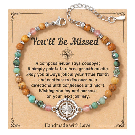 Moving Going Away Farewell Goodbye Gift for Coworker Women Friend Bracelet