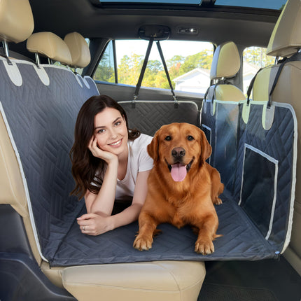 Dog Seat Cover for Back Seat Hard Bottom, XL Backseat Extender for Large Dogs (+420 lbs), Waterproof Dog Car Hammock with Door Protectors, Non-Slip Heavy-Duty Pet Seat Cover for Truck, SUV & Car