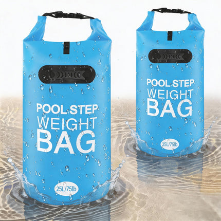 2 Pack 75lb Heavy Duty Pool Ladder Weights, No Breaken Pool Step Weights for Above Ground Pools, 500D PVC Waterproof Pool Stair Weights Pool Sand Bags for Above Ground Swimming Pools Stair (Sky Blue)