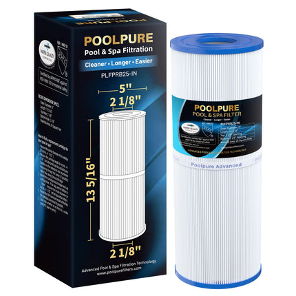 POOLPURE PRB25-IN Hot Tub Filter Replace Unicel C-4326, Guardian 413-106, Filbur FC-2375, FC-2370, 3005845, 17-2327, 100586, 33521, 25392, 817-2500, 5X13 Drop in Spa Filter 1 Pack