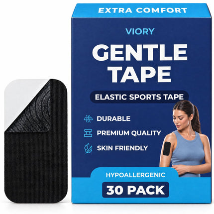 VIORY Gentle Tape (30 Pack) - Pain Free Removal, Hypoallergenic & Latex Free