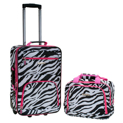 Rockland Fashion Softside Upright Luggage Set, Pink Zebra, 2-Piece (14/19)