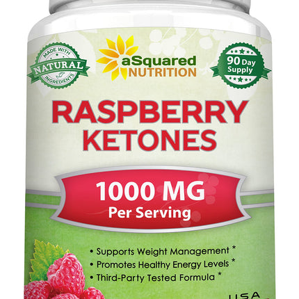 aSquared Nutrition Natural Raspberry Ketones 1000mg-180 Capsules-Weight Loss Supplement, Max Strength Plus Appetite Suppressant Diet Pills, Premium Lean Health Powder to Boost Pure Energy & Metabolism