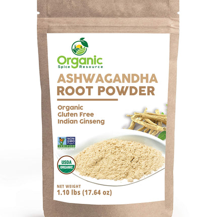 Organic Ashwagandha Root Powder - 1.10 lbs (17.64 oz) | Resealable Kraft Bag,Non-GMO, Indian Ginseng, Withania Somnifera -100% Raw from India, by SHOPOSR