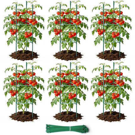 SDLDEER 6 Pack 48in Adjustable Metal Tomato Cages for Garden