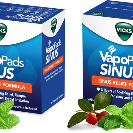Vicks VapoPads Sinus Relief Formula - Vapor Pads Refill Humidifiers and Steam Inhalers, Scent Pads for Sinus Congestion and Throat Irritation, 40-Pack, Box Color May Vary