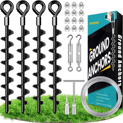 Ground Anchors Heavy Duty Shed Anchors Kit Mobile Home Anchor, 4x15in